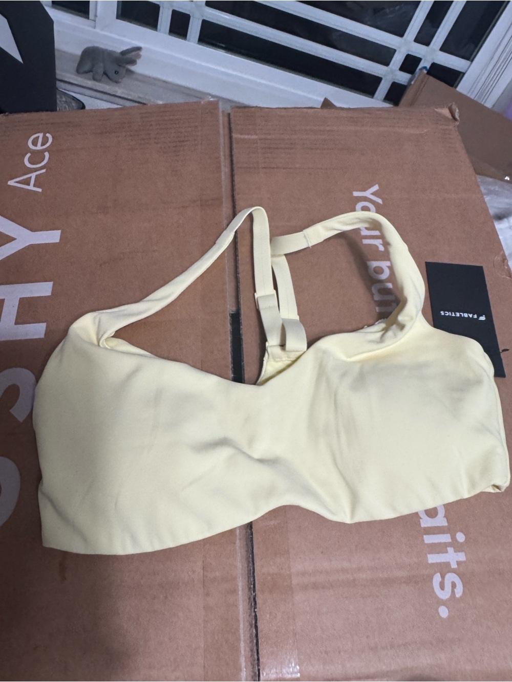 Fabletics light yellow pureluxe push-up low impact bra